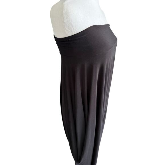 Vintage Michal Negrin Black Flowy Strapless Romper Playsuit Lagenlook Harem XS - Picture 5 of 14